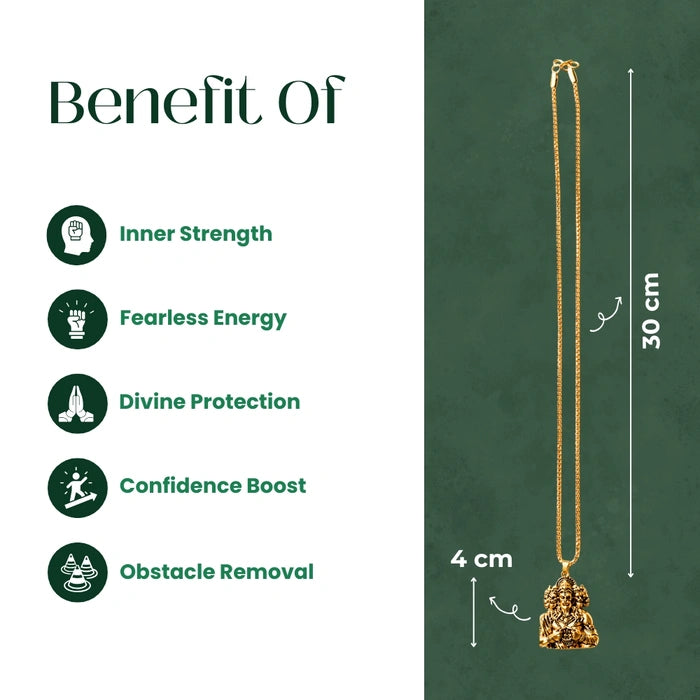 Hanuman Ji Strength Pendant with Chain