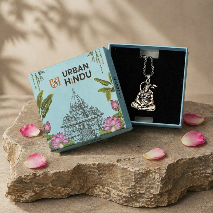 Lord Hanuman Silver Pendant With Chain