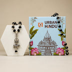 Shiv Trishul Nandi Pendant & Silver Cap Karungali Mala