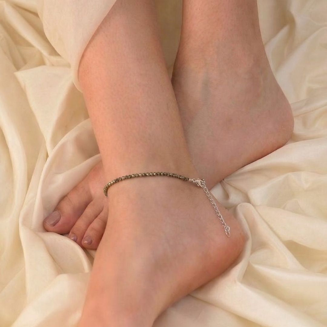 Raw Pyrite Anklet