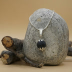 Lava Stone Pendant with Silver Chain