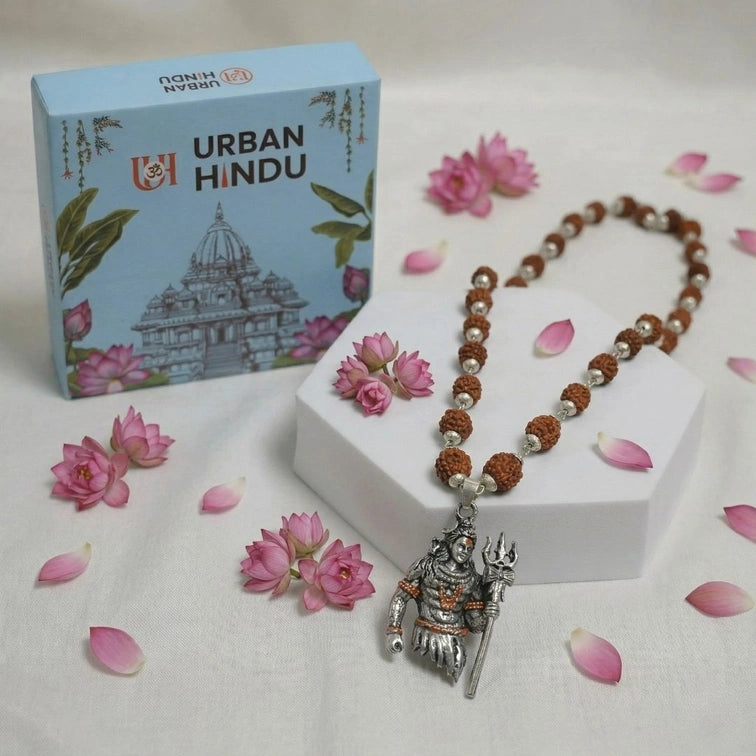 Shiva Pendant with Rudraksha Mala