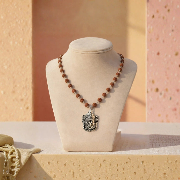 Kalbhairav Pendant with Rudraksha Mala