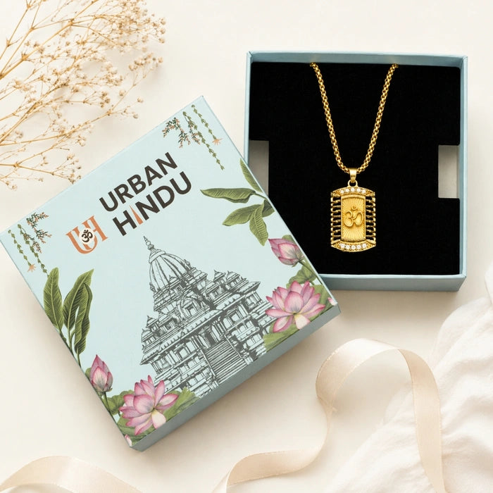 Golden Om Pendant with Chain