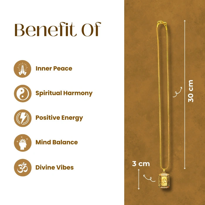 Golden Om Pendant with Chain