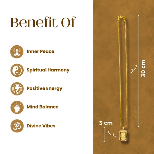 Golden Om Pendant with Chain