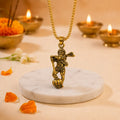 Golden Hanuman Gada Pendant with Chain