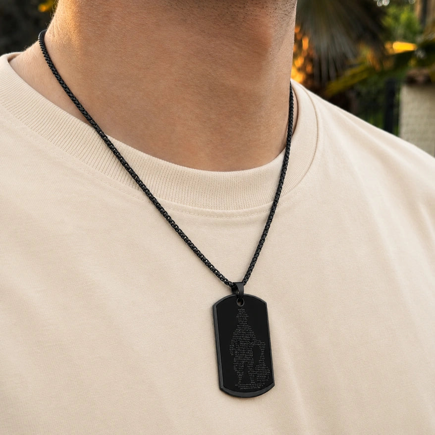 Black Hanuman Chalisa Pendant With Chain