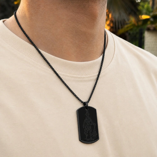 Black Hanuman Chalisa Pendant With Chain