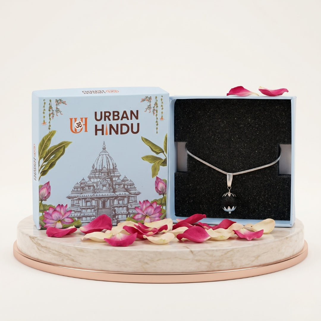 Lava Stone Pendant with Silver Chain